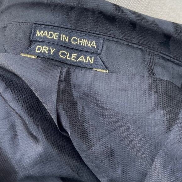 Vintage Y2K Black Jacket Dress Iridescent Elegant Long Coat Size 40S - Picture 12 of 15